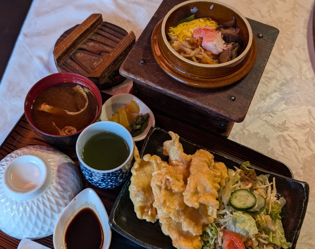 鶏天定食