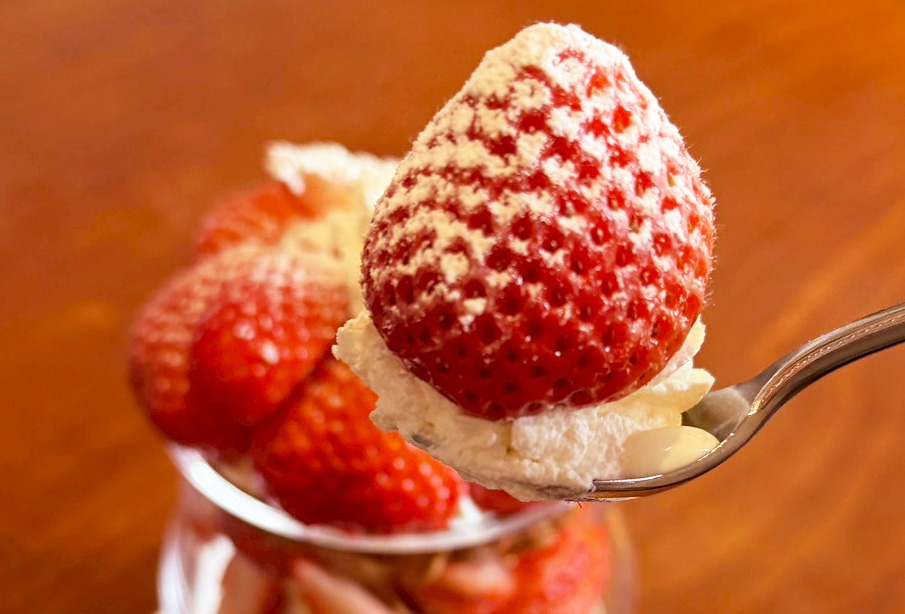 【中津市】旬のいちごを味わう。カフェ『MOGI(モギ)』のいちごパフェとケーキセット